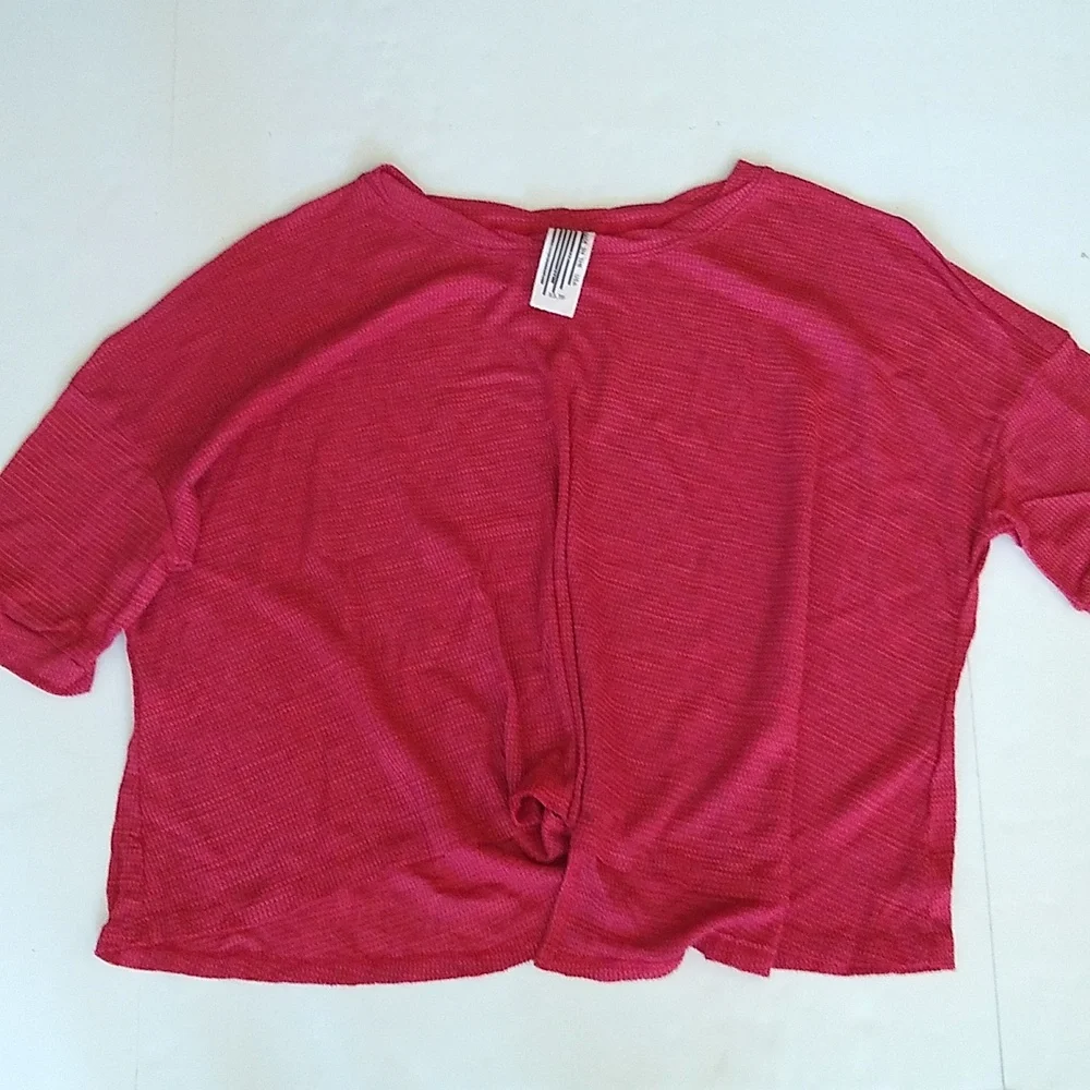 NEW Free People Storyteller oversized split back‎ thermal pink XS